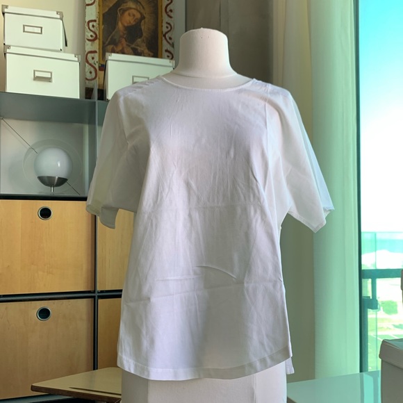 Madewell Cotton Top Tee Blouse Split Back Sz S M - Picture 7 of 12